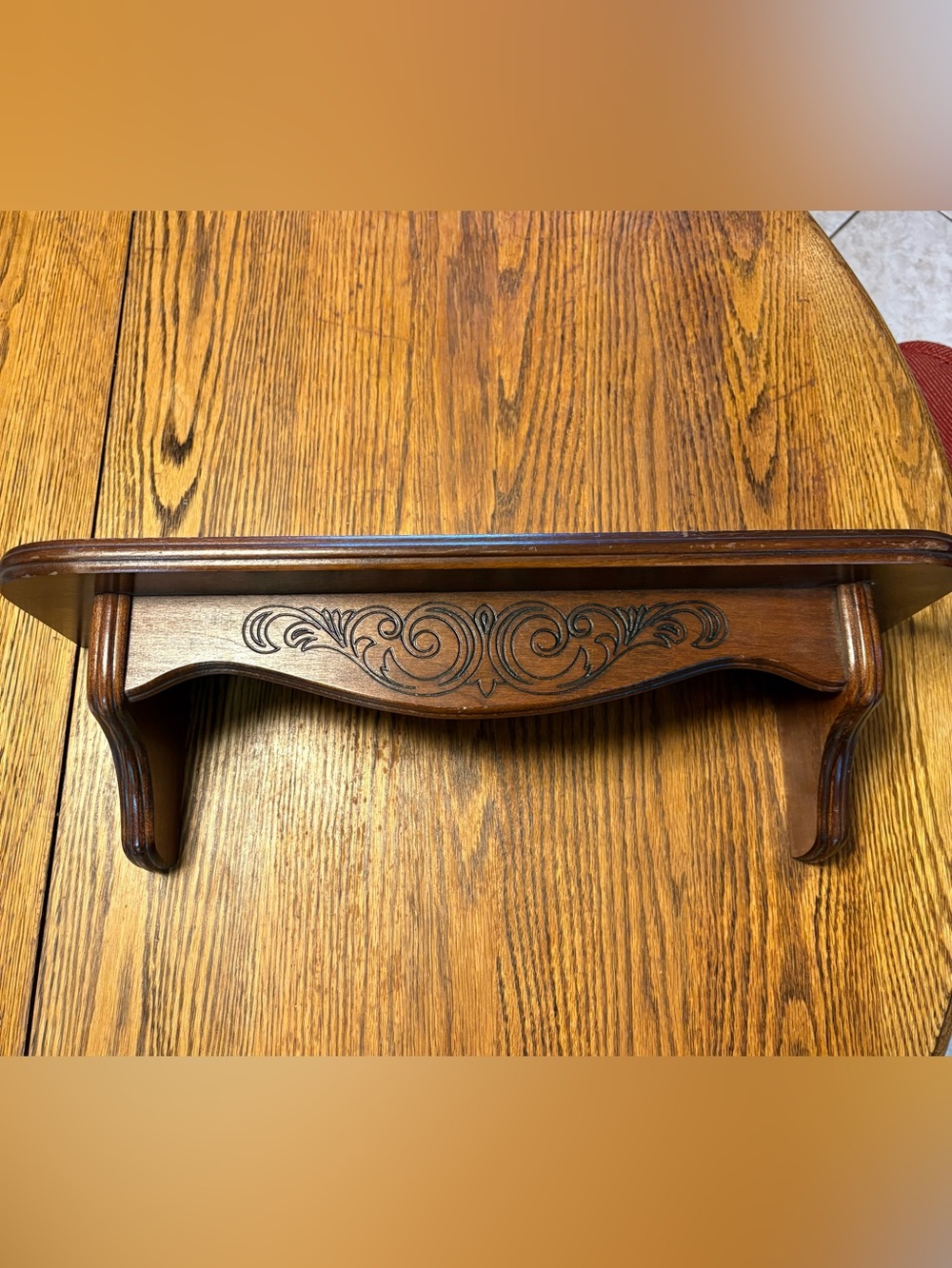 Vintage Wooden Maple Display Hanging Wall Shelf
